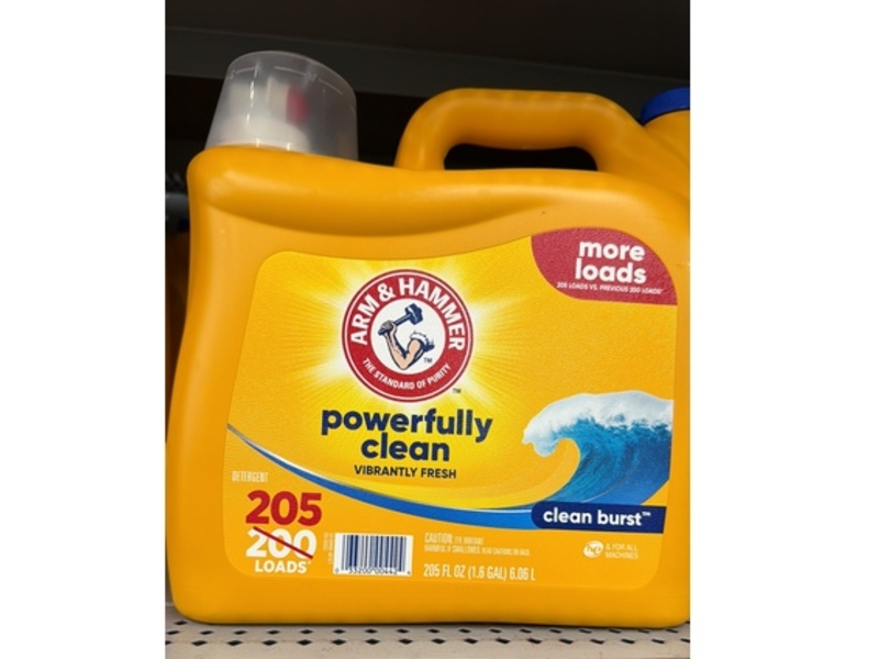Arm & Hammer Powefully Clean Laundry Detergent, Clean Burst, 205 Loads, 205 fl oz/6.06 mL