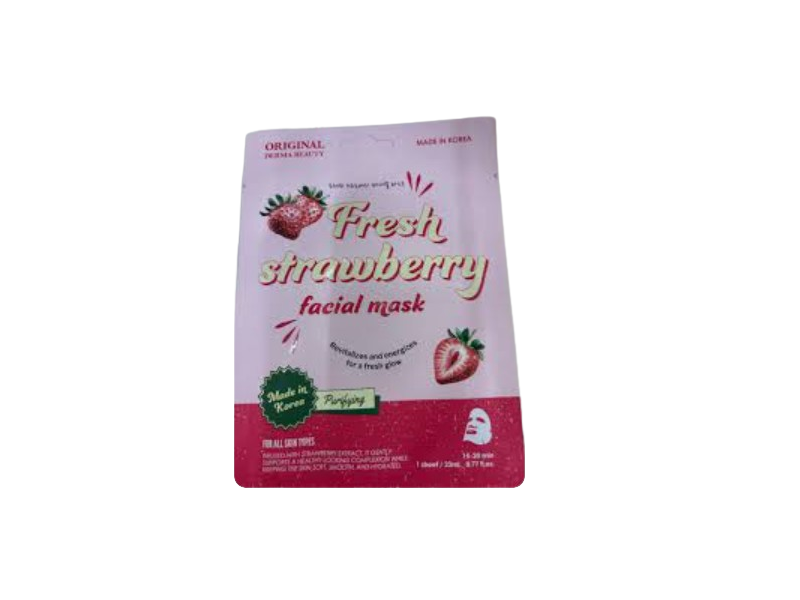 Original Derma Beauty Facial Mask, Fresh Strawberry, 0.77 fl oz/23 mL