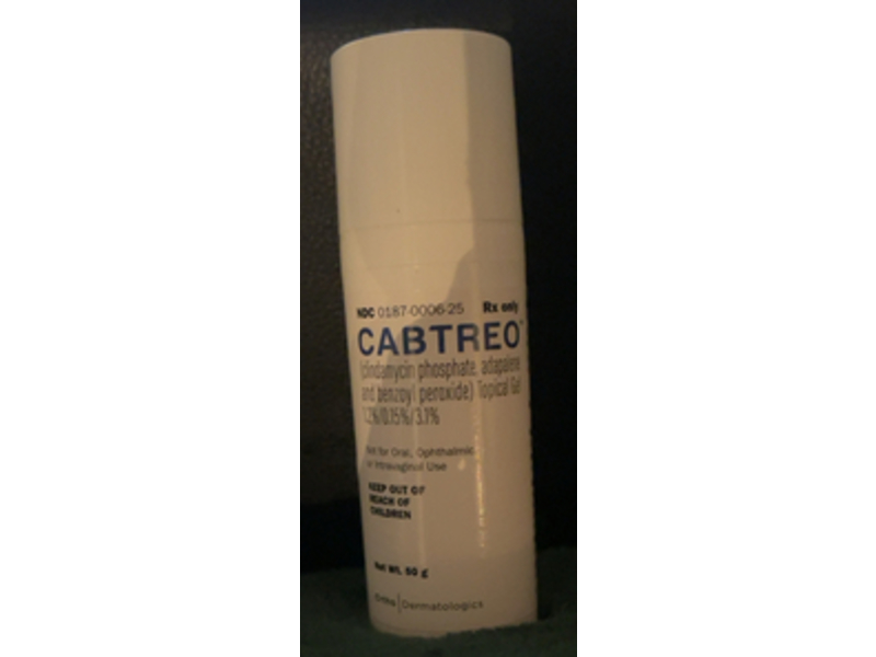 CABTREO (clindamycin phosphate/benzoyl peroxide/adapalene) gel 1.2% / 0.15% / 3.1%, 50g, Bausch (Rx)