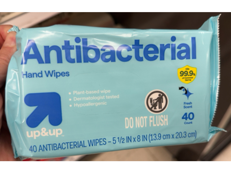 Up & Up Antibacterial Hand Wipes, Fresh Scent, 40 Count