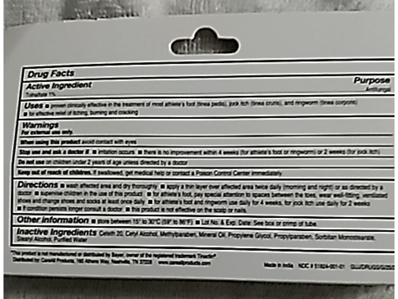 Care All Antifungal Cream, Tolnaftate, 1 oz/28 g, Pack Of 4