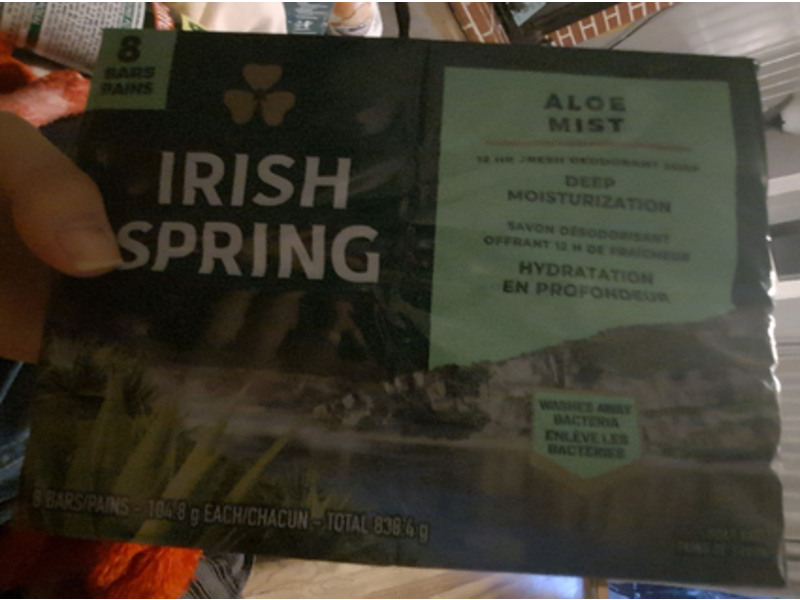 Irish Spring Aloe Mist Deodorant Soap, 3.7 oz/104.8 g, 8 Count