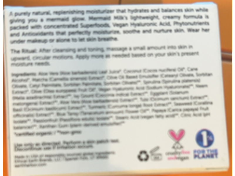 Earth Harbor Mermaid Milk Nutrient Glow Moisturizer, 1.25 fl oz/27 mL