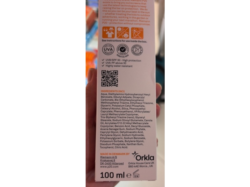 Riemann P20 Sensitive Skin Cream, SPF 30 PA++++, 100 mL