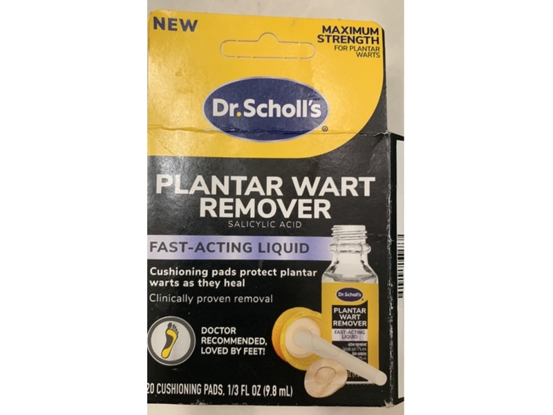 Dr. Scholl's Clear Away Plantar Wart Remover Fast-Acting Liquid, 1/3 fl oz/9.9 mL, 20 Pads