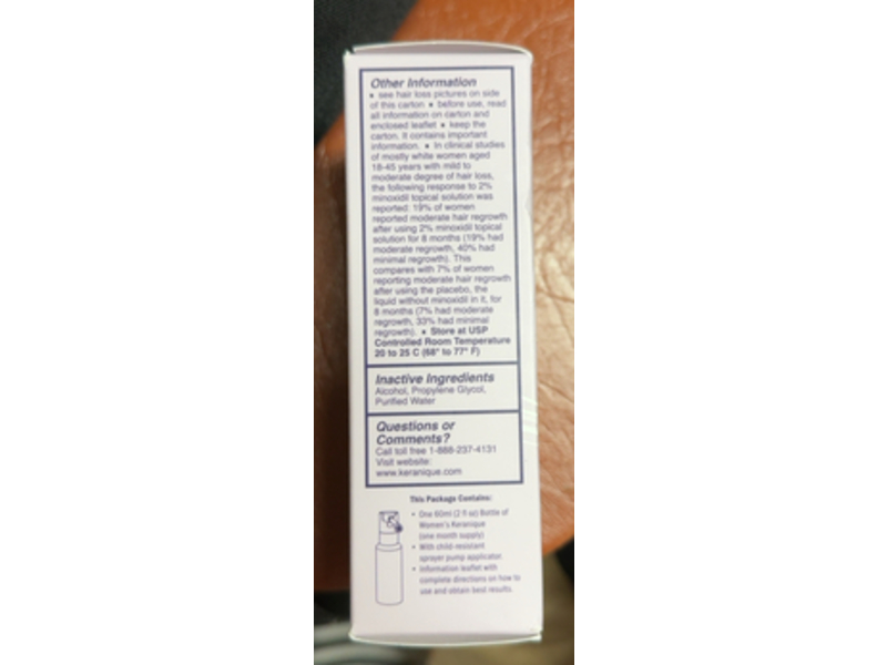 Keranique Hair Regrowth Treatment, 2% Minoxidil, 2 fl oz/60 mL