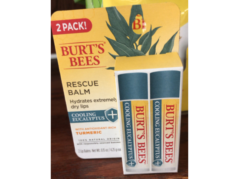 Burt's Bees Rescue Balm, Antioxidant-Rich Turmeric, 0.15 oz/4.25 g, Pack Of 2