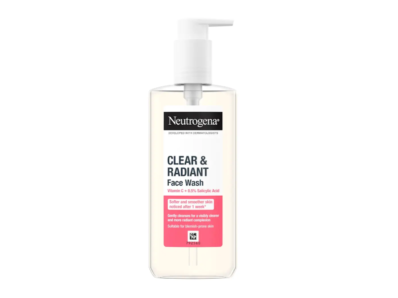Neutrogena Clear & Radiant Face Wash, Vitamin C & 0.5% Salicylic Acid, 200 mL
