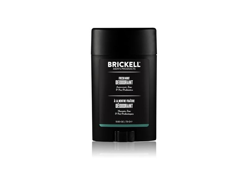 Brickell Men's Products Deodorant, Fresh Mint, 2.65 oz/75 g