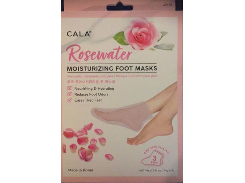 Cala Rosewater moisturizing foot mask, 0.5 fl oz/14 g, 3 count