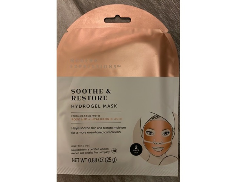 Modern Expression Soothe & Restore Hydrogel Mask, Rose Hip + Hyaluronic Acid, 0.88 oz/25 g, 2 Count