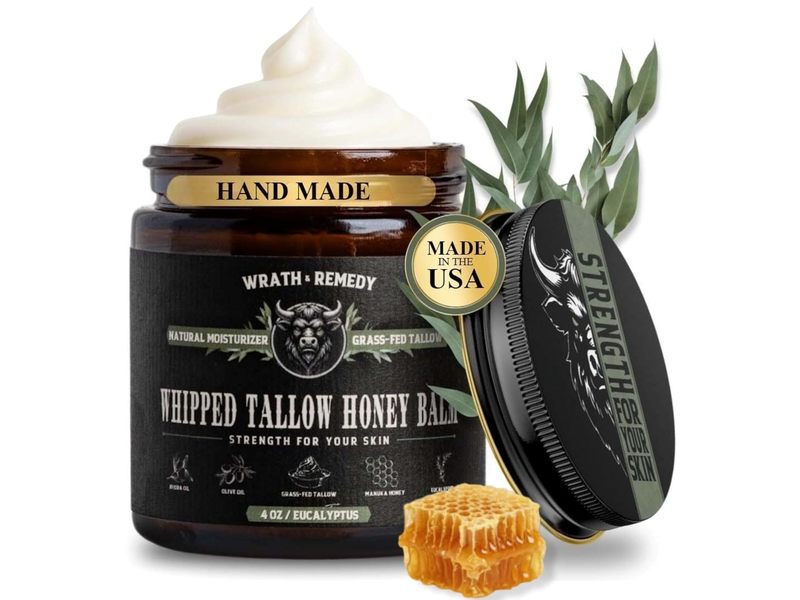 Wrath & Remedy Whipped Tallow Honey Balm, Eucalyptus, 4 oz
