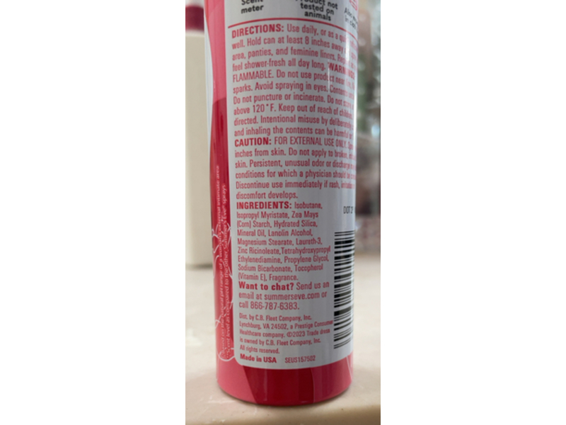 Summer's Eve Daily Intimate Body Spray, Blissful Escape, 2.4 oz/67.8 g