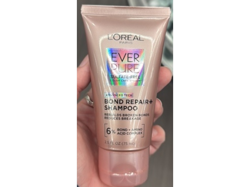 L'Oreal Paris EverPure Sulfate-Free Bond Repair+Shampoo, 2.5 fl oz/75 mL