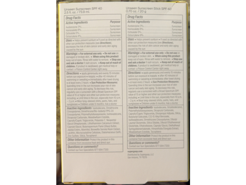 Supergoop! Unseen Sunscreen Jumbo & Go SPF Duo Set, SPF 40