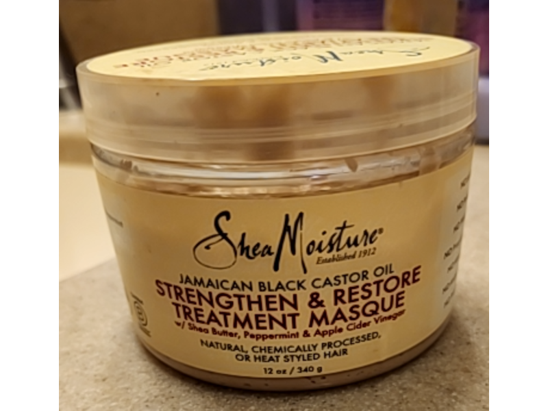 SheaMoisture Strengthen & Restore Treatment Masque, Jamaican Black Castor Oil, 12 oz/340 g, 2 Count