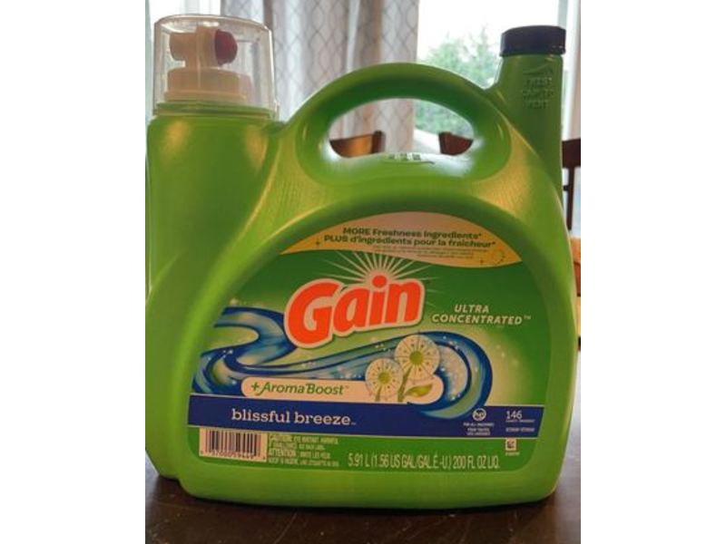 Gain Ultra Concentrated +Aroma Boost Laundry Detergent, Blissful Breeze, 200 fl oz/5.91 L, 146 Loads