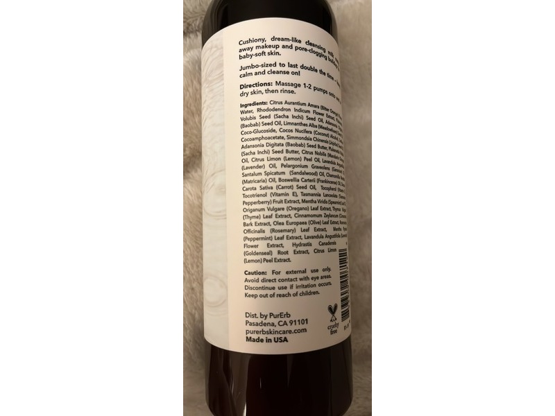 Purerb Gentle Cleansing milk Cream, Meadowfoam Seed, Tasmanian Pepperberry & Sacha Inchi, 12 oz/350 mL