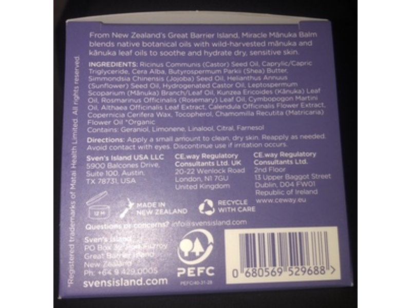 Sven's Island Miracle Manuka Botanical Skin Balm, 2 oz/55 g