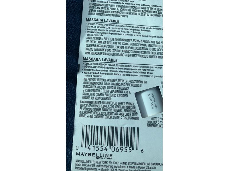 Maybelline New York The Colossal Curl Bounce Mascara, 355 Very Black, 0.33 fl oz/10 ml