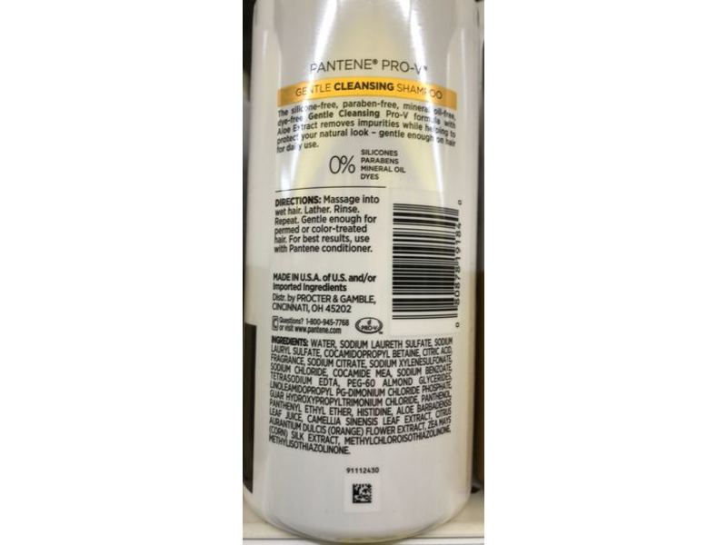 Pantene Pro-V Gentle Cleansing Shampoo, Aloe Extract, 10.1 fl oz