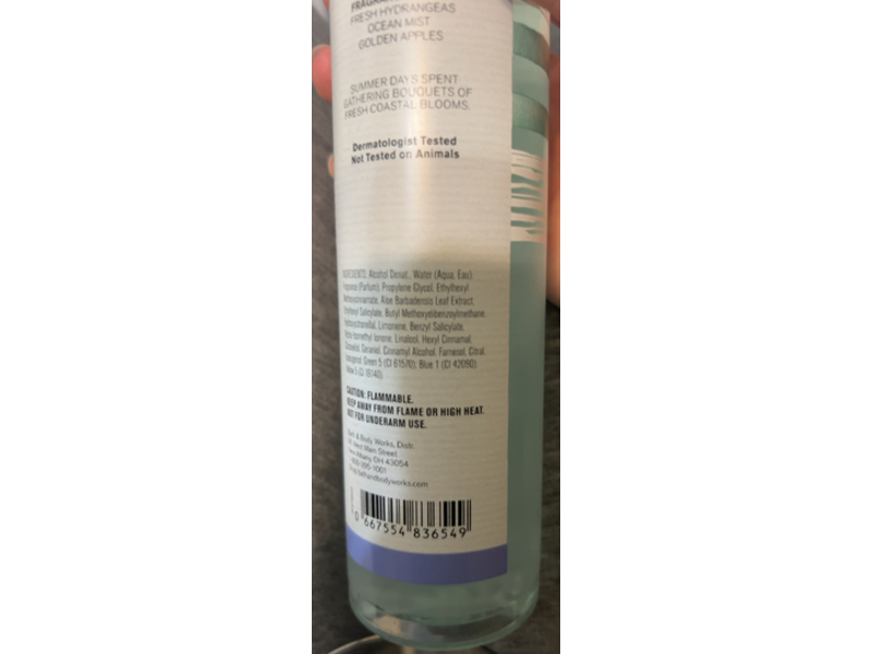 Bath & Body Works Fine Fragrance Mist, Coastal Hydrangeas, 8 fl oz/236 mL