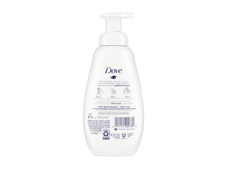 Dove Instant Foaming Body Wash, Calendula-Infused Oils, 13.5 fl oz/400 mL