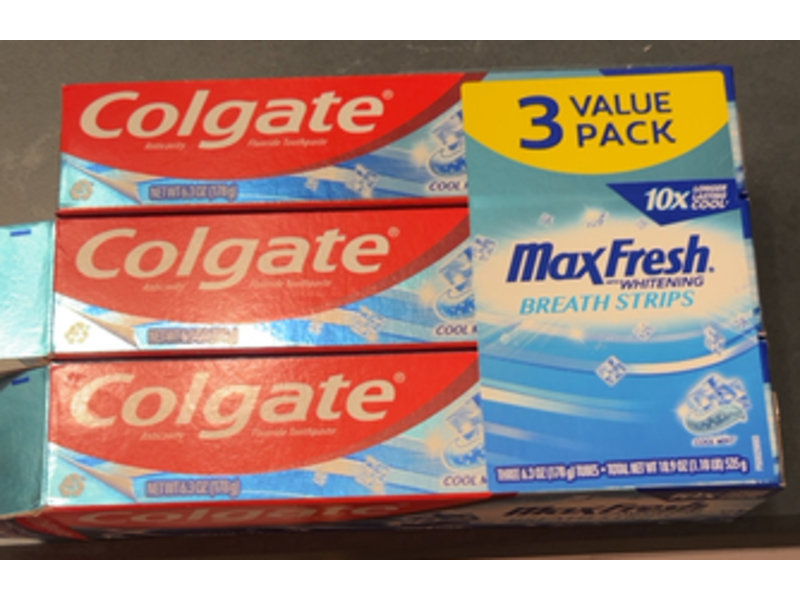 Colgate Max Fresh Whitening Toothpaste, Cool Mint, 6.3 oz/178 g, Pack Of 3