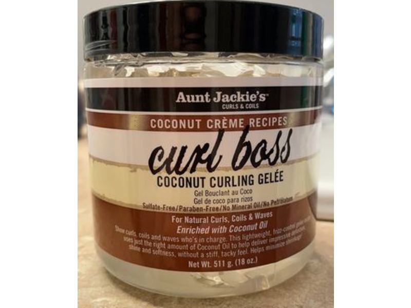 Aunt Jackie's Coconut Creme Recipes Curl Boss Coconut Curling Gel, 18 oz/511 g