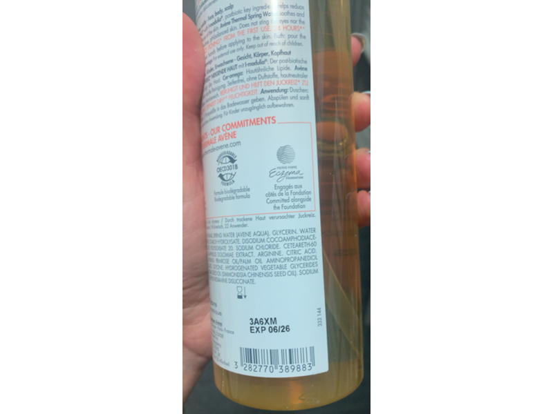 Avene Xeracalm AD Lipid Replenishing Cleansing Oil, 13.3 fl oz/400 mL