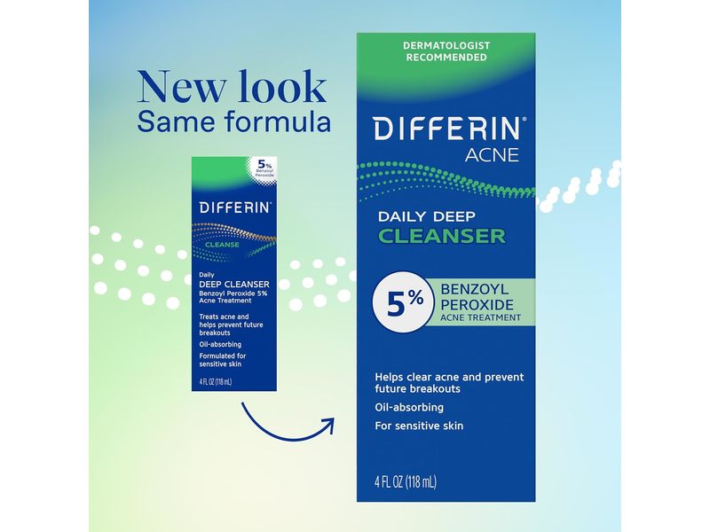 Differin Daily Deep Cleanser, 5% Benzoyl Peroxide, 4 fl oz/118 mL