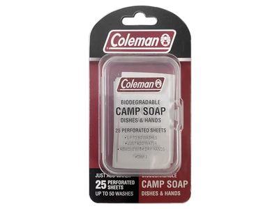 Coleman Biodegradable Dishes & Hands Camp Soap Sheets, 25 Count