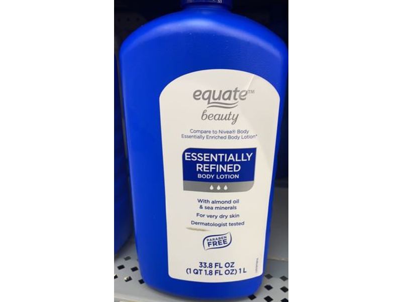 Equate Essentially Refind Body Lotion, Paraben Free, 33.8 fl oz/1 L