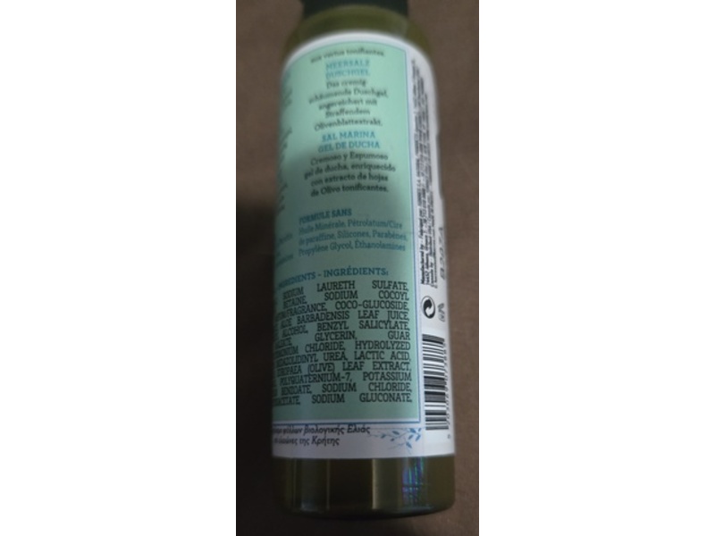 Korres Pure Greek Olive Shower Gel, Sea Salt, 1.35 fl oz/40 mL