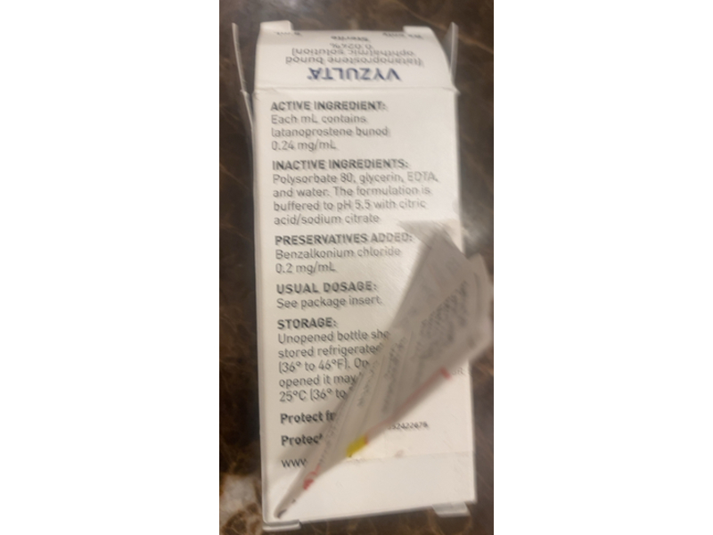 Vyzulta (latanoprostene bunod opthalmic solution) 0.024%, 5 mL, Bausch & Lomb, (Rx)