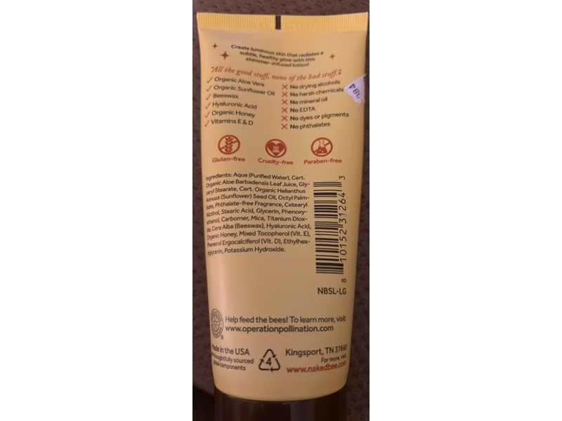 The Naked Bee Shimmering Hand & Body Lotion, Orange Blossom Honey, 6.7 fl oz/198 mL