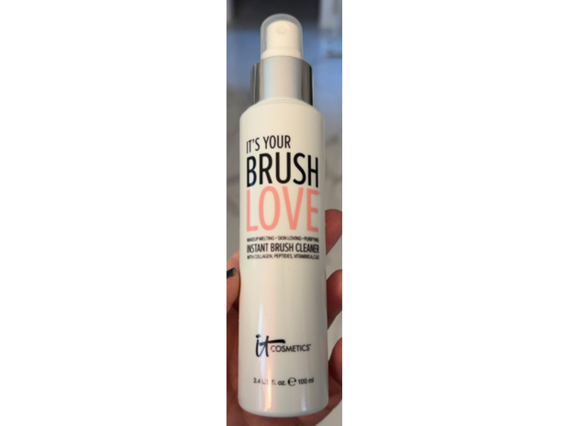 It Cosmetics Brush Love Instant Makeup Brush Cleaner, Collagen-Peptides & Vitamin A,C& E, 3.4 fl oz/100 mL