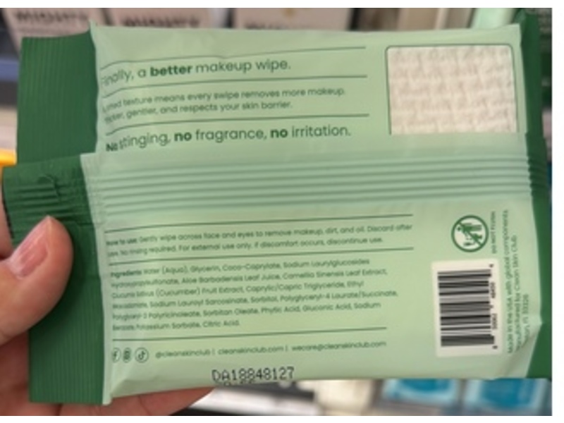 Clean Skin Club Clean Makeup Wipes, Green Tea + Aloe, 10 Count