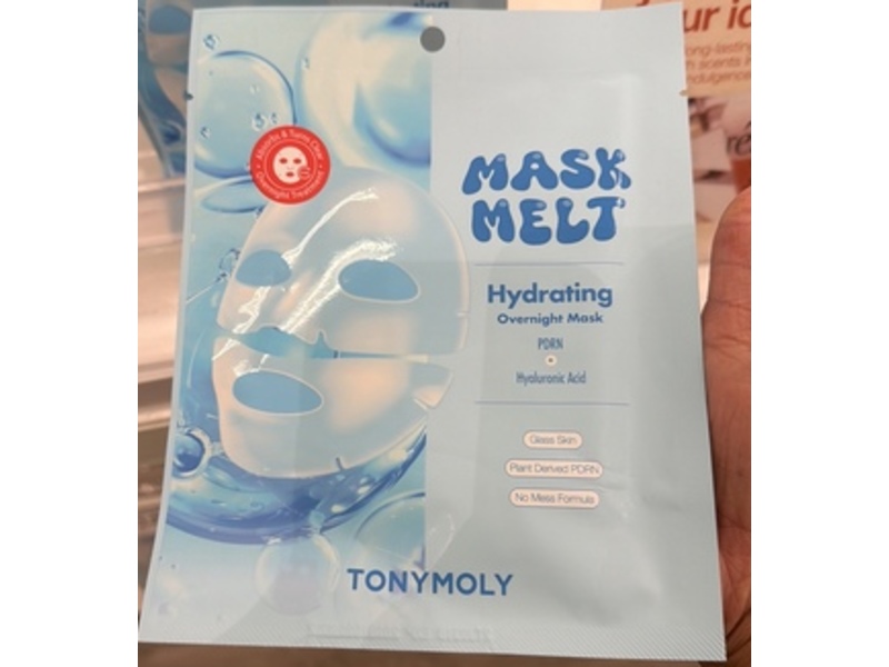 TonyMoly Mask Melt Hydrating Overnight Face Mask, PDRN + Hyaluronic Acid, 0.130 oz/37 g