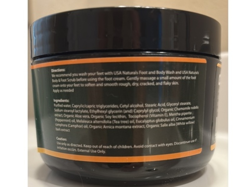 USA Naturals Tea Tree Oil Foot Cream, 8 oz/227 g