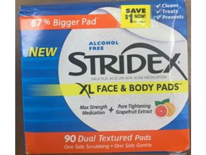 Stridex XL Face & Body Pads, 90 Count