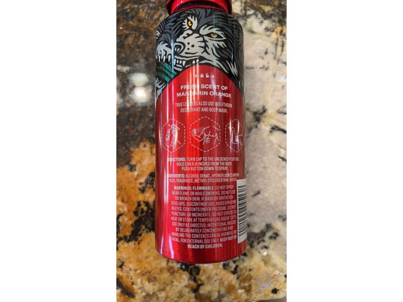 Old Spice Aluminum Free Body Spray, Wolfthorn, Re Fresh Scent Technology, 5.1 oz/144 g