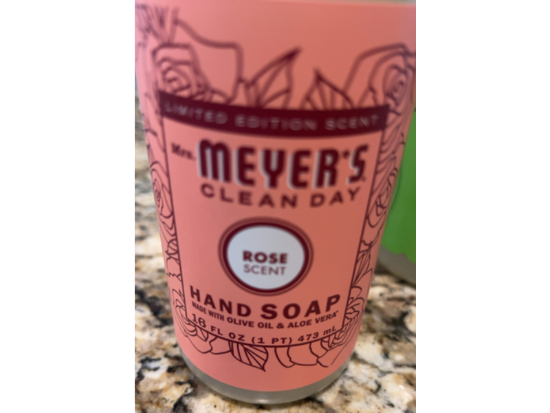 Mrs. Meyer's Clean Day Hand Soap, Rose Scent, 12.5 fl oz/370 mL