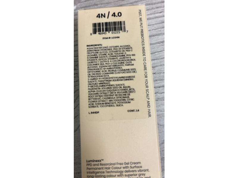 Luminexx Hair Colour Gel Cream, 4N, 1 Application