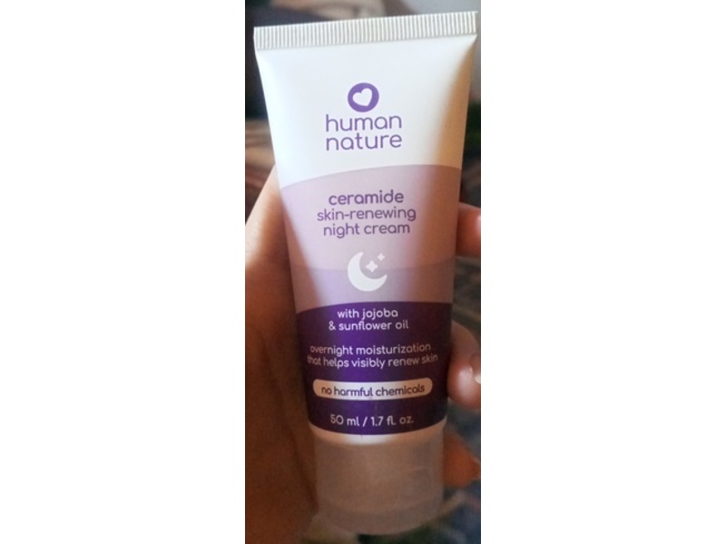 Human Nature Ceramide Skin-Renewing Night Cream, Jojoba & Sunflower Oil, 1.7 fl oz/50 mL