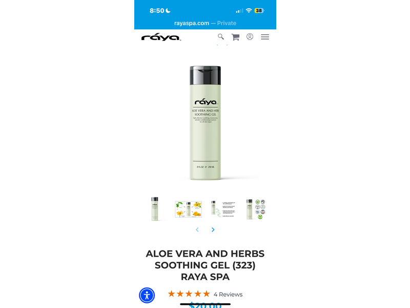 Raya Soothing Gel, Aloe Vera & Herb, 8 fl oz/240 mL