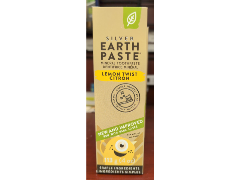 Silver Earthpaste MIneral Toothpaste, Lemon Twist Citron, 4 oz/113 g