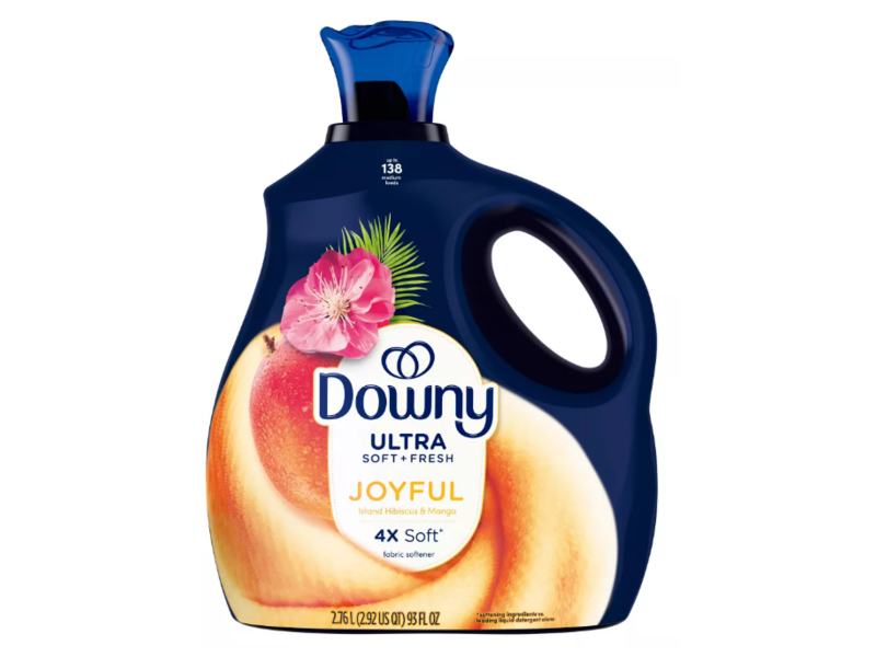 Downy Ultra Soft + Fresh Joyful Fabric Softener, Island Hibiscus & Mango, 138 Loads, 93 fl oz/2.76 L