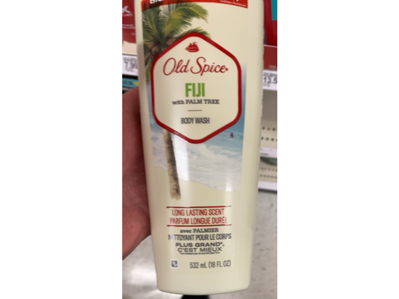 Old Spice Fiji Body Wash, Palm Tree, 18 fl oz/532 mL, Pack Of 4