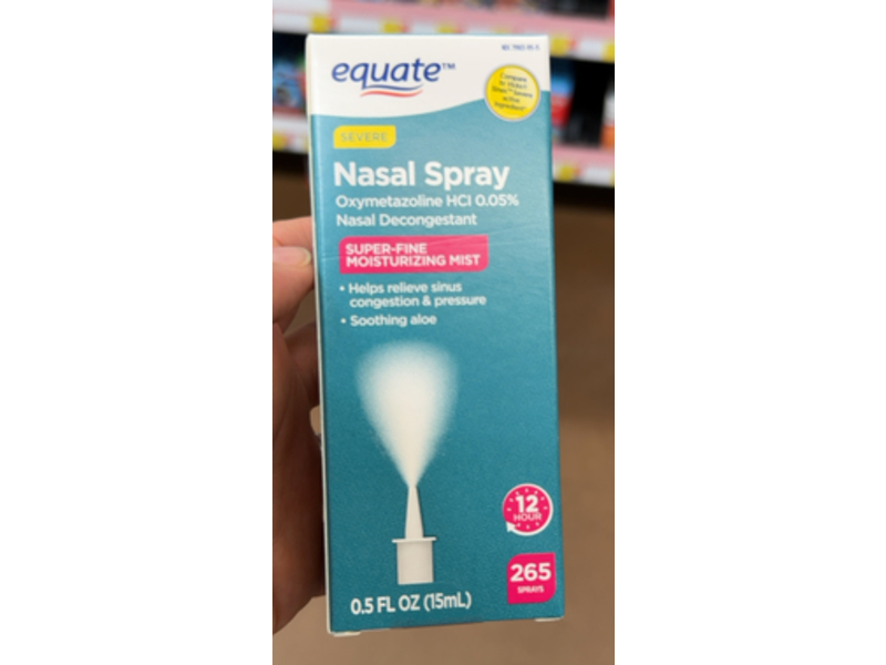 Equate Severe Nasal Spray Super Fine Moisturizing Mist, Aloe, 0.5 fl oz/15 mL, 265 Count
